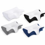 Soporte cervical en los 4 colores disponibles: blanco, negro, gris y azul